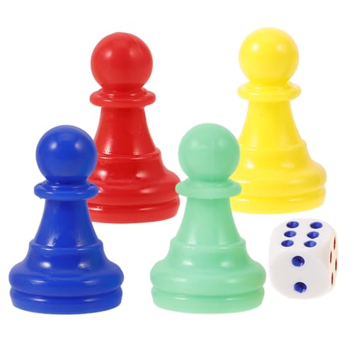 Toyvian Brettspiel-Schachspiel Farbspiel Bauern Schachfigur Figur Zubehör für Brettspiele Mathe-Spiele Mini-Brettspiele Spielfiguren Spiel Würfel Flugschach Schachfiguren Jetons Plastik von Toyvian