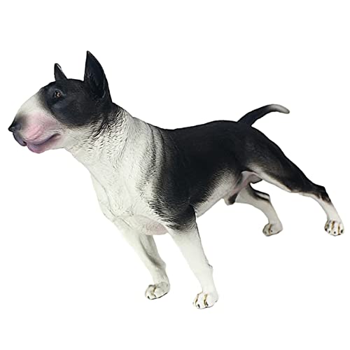 Toyvian Bullterrier-Simulation Hund Bulldogge Mini-Welpenfiguren Schmuck für Kinder Bullterrier-Modell aus Kunststoff Figuren für Kleinkinder Bullterrier-Figur Zubehör Wagen Plastik von Toyvian