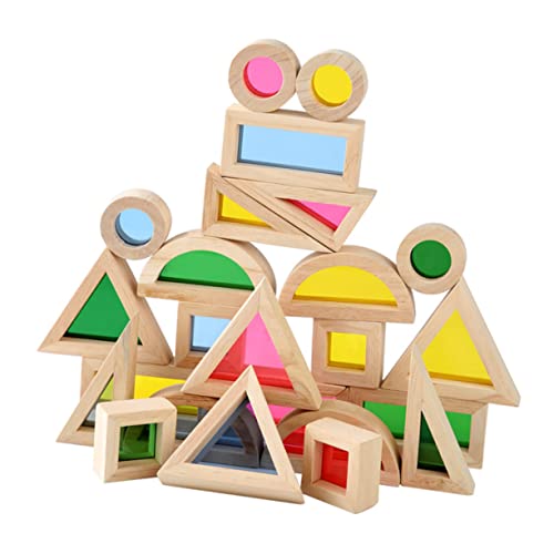 Toyvian Bunte Holzbausteine Pädagogisches Stapelspielzeug Zur Von Farben Und Formen Für Ideales Lernspielzeug Für Frühkindliche Entwicklung Und Kreatives von Toyvian