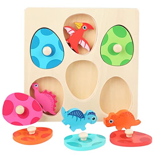 Toyvian Dinosaurier-Puzzle Puzzle kinderpuzzle kinderknallzeug Toys for holzsteckpuzzel Dinosaur Toys Streichholzpuzzle aus Holz Formpuzzles aus Holz hölzern Colorful von Toyvian