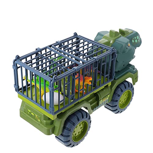 Toyvian Dinosaurier-Truck-Spielzeug-Spielset für Kinder von 3–5 Jahren Großes Dinosaurier-Baufahrzeug Zurückziehbares Kinder-Spielzeugauto (Mit 3 Kleinen Dinosauriern + 1 Ei + 1 Baum) von Toyvian