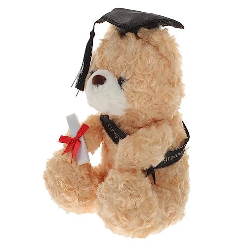 Toyvian Dr. Bärenpuppe Gefüllte Graduierungsbären Plüsch Abschluss Stoffbär Abschluss Ausgestopfter Bär Gefüllter Bär Plüsch Abschlussbär Mit Mütze Abschlussbären Pp Baumwolle von Toyvian