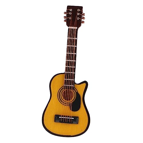 Toyvian E-Gitarre Im Taschenformat Bausatz Miniatur Klein Figur Mini-deko-Accessoire Selber Schmücken Mini-hausbedarf Mini-Gitarre Mini-hausdekoration Gitarrenmodell Holz von Toyvian