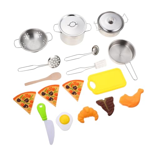 Toyvian Edelstahl Kochspielzeugset Für Teiliges Rollenspielset Für Jungen Und Mädchen Kochutensilien Für Kreative Spielküche Kochspielzeug Kit Aus Hochwertigem Material von Toyvian