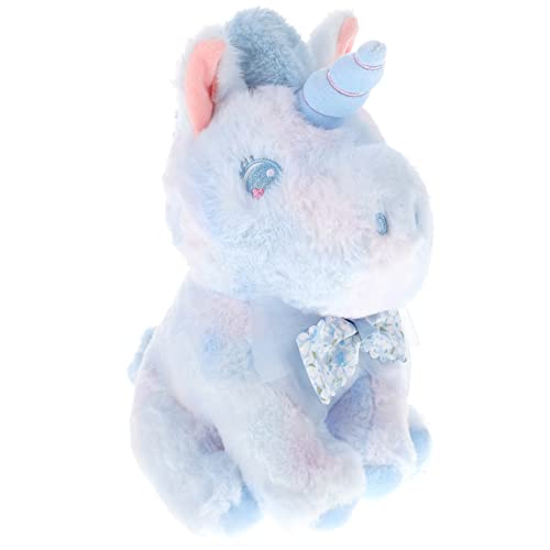 Toyvian Einhornpuppe Kuscheltierspielzeug Das Tierkissen Plüschtiere Einhorn Sofakissen Einhornschmuck Plüsch Einhorn Bezauberndes Kuscheltier Plüschpuppe Himmelblaue Pp Baumwolle von Toyvian