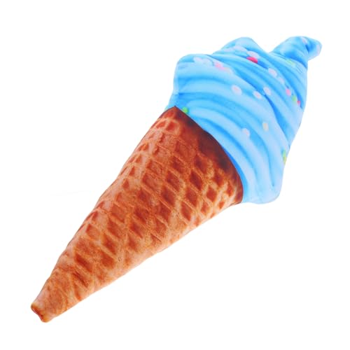 Toyvian Eiskissen weiches Kissen süßes Kissen Bequemes Kissen gefälschte Eiswaffel Eisspielzeug für Eiswagen LKW Kuschelkissen aus Plüsch Plüsch-Eiscreme- PP Baumwolle Blue von Toyvian