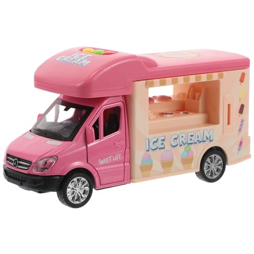 Toyvian Eiswagen-Spielzeug Magnetisches Induktionsgeräusch Und Rückziehauto Aus Leichtmetall Kleine Imbisswagen Aus Druckguss Die So Tun Ob Sie EIN Eiscreme-Reibungsauto Wären von Toyvian