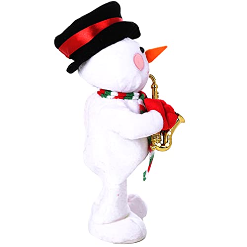 Toyvian Elektrischer Schneemann Weihnachtsschneemann Dekor Singende Rentiere Weihnachtspuppenverzierung Stofftier Schneemann Weihnachtskaminfigur Plastik Weihnachten Kind Geschenk Weiß von Toyvian