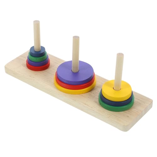 Toyvian Farbenfrohes Holzspielzeug Tower of Hanoi Puzzle Für Erwachsene Intellektuelles Denkspiel Ideales Gesellschaftsspiel Für DIY Partys Und Zuhause von Toyvian