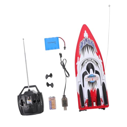 Toyvian Ferngesteuertes Wasserdichtes Schnellboot Rc-Boot Miniboot Ferngesteuertes Segelboot Ferngesteuertes Fischerboot Ferngesteuerte Schiffe Rc Fischerboot Mini-schnellboot Plastik Rot von Toyvian