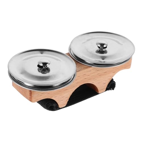 Toyvian Fingerbecken Schlaginstrument Musikinstrument für Mini Trommel Mini-Tamburin handglocke Handsieb Instrument Gitarre Wok-Sieb Handbecken Tamburine für Erwachsene Holz von Toyvian