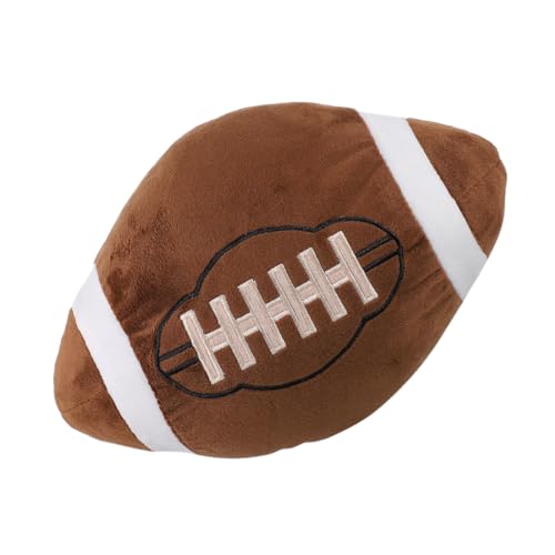 Toyvian Fußballkissen Kissen Fußball Dekokissen Leicht braunes Kissen Fußball Kissen Fußball Fan Plüschballspielzeug Fußballsachen Rugby-Kissen PP Baumwolle Light Brown von Toyvian