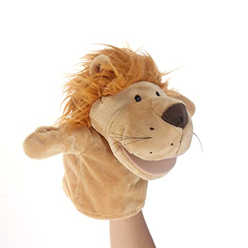 Toyvian Gelbe Löwenpuppe Cartoon-Tierhandpuppe Handschuhe Puppe Mit Funktionierendem Mund von Toyvian