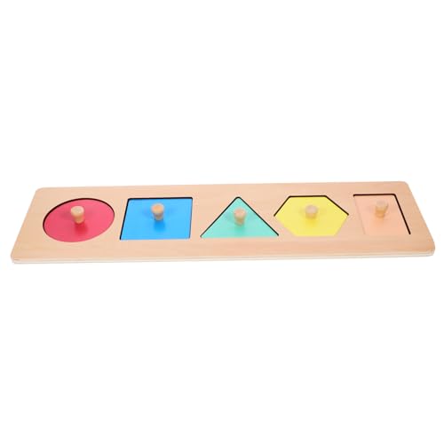 Toyvian Geometrische Tafeln Kindergarten Shapes Puzzle Formenpuzzle sensorisches gedächtnis spielzeuge puzzlekleber Rätsel für Kleinkinder Holzpuzzle für hölzern von Toyvian