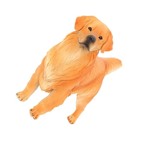 Toyvian Golden Retriever-Ornament für kinderspielzeug kindergeschenke spielzeuge für Toys schöne Hundemodellverzierung Szenenlayout-Requisite Plastik Orange von Toyvian