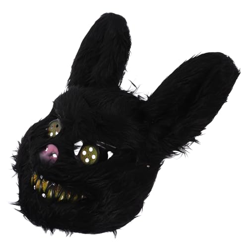 Toyvian Halloween-Hasen-Maske Plüsch-Kaninchen-Maske Maskerade-Maske Tier-Cosplay-Maske Für Geburtstagsfeier Ostern Halloween-Kostüm-Zubehör Schwarz von Toyvian