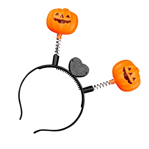 Toyvian Halloween-kopf-bopper Halloween-kopfhörer Kürbishut-kopfbedeckung Kosmetisches Make-up-stirnband Halloween-cosplay-kostümzubehör Led-kürbis-haarband Kürbiskopf-bopper Haarnadel Spa von Toyvian