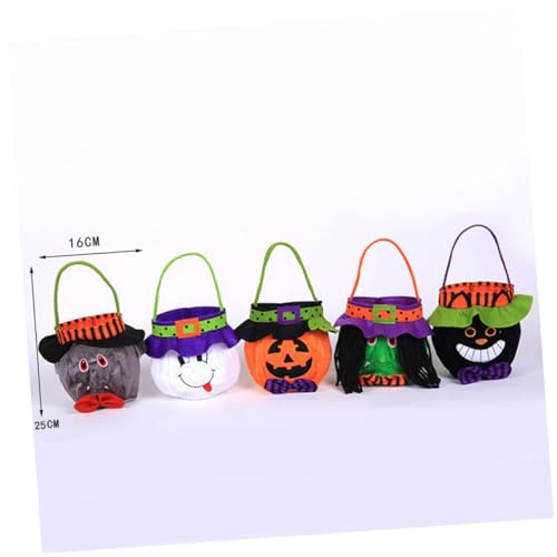 Toyvian Halloween-süßigkeitsbeutel Kürbis-bonbontüten Halloween-handkorb Süßer Eimer Aufbewahrungskoffer Halloween-geschenktüten Halloween-süßigkeiten-eimer Süßes Oder Saures Taschen von Toyvian