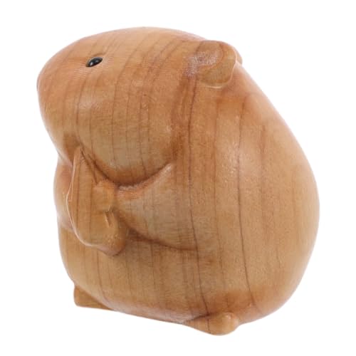 Toyvian Hamster-Ornament Roboter deko Figur Tierornamente aus Holzschnitzerei tierische Holzschnitzerei Holzschnitzskulptur Exquisite Tierskulptur aus Holz Tierfiguren aus Holz Holzfiguren von Toyvian