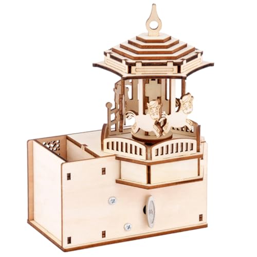 Toyvian Handgefertigte Holzpuzzle Musikbox DIY mit Handkurbel Karussell Design Edukatives Langlebiges Holzmodell Geschenk für Wohnraumdeko Toyvian Handgefertigte Holzpuzzle Musikbox DIY mit Handkurbel Karussell Design Edukatives Langlebiges Holzmodell Geschenk für Wohnraumdeko von Toyvian