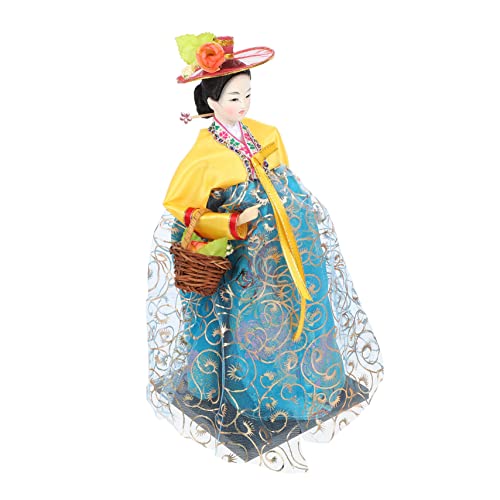 Toyvian Handgefertigte Puppe Puppen Für Mädchen Sammelbare Traditionelle Puppe Koreanisch Tischplatte Koreanische Puppe Sammelfigur Hanbok Mädchen Puppenfiguren Yellow von Toyvian