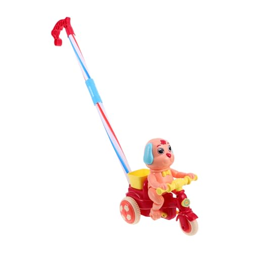 Toyvian Handschubpuppenwagen Lauflernspielzeug Push-Pull Kinderwagen Lustiges Lernspielzeug Hund lernt Walker schieben Plastik Rosa von Toyvian