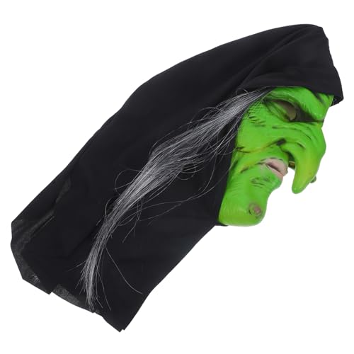 Toyvian Hexenmaske Vollgesichtsmasken-cosplay Halloween-make-up Hängende Geisterdekoration Halloween-maske Beängstigend Halloween-fensteraufkleber Monster Gruselig Neon Wolf Emulsion Green von Toyvian