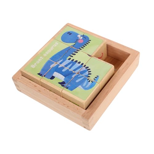 Toyvian Holz Puzzle Blöcke Dinosaurierspielzeug Für Kleinkinder Puzzle Für Kleinkinder Kleinkindpuzzles Aus Holz Dinosaurier-Puzzle Für Kinder Block-Puzzle-Spiel Holzblock-Puzzles Hölzern von Toyvian