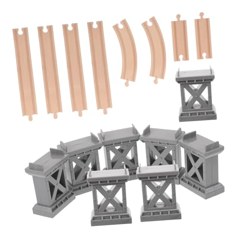 Toyvian Holz Zugschienen mit Brückenpfeiler und Aufsteigenden Gebogenen Schienen Kreatives Zubehör für Familien Spielspaß und Realistische Eisenbahn Simulation Toyvian Holz Zugschienen mit Brückenpfeiler und Aufsteigenden Gebogenen Schienen Kreatives Zubehör für Familien Spielspaß und Realistische Eisenbahn Simulation von Toyvian