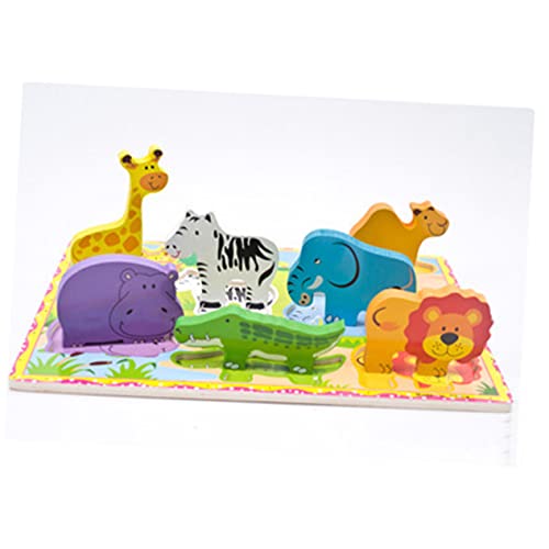 Toyvian Holzpuzzle Tierwelt Für Kleinkinder Lernspielzeug Aus Für Vorschulkinder Pädagogisches Und Sensorisches Mit Bunten Tiermotiven Für Ab 2 Jahren von Toyvian