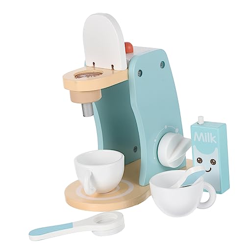 Toyvian Frühpädagogisches Kaffeeladen-Spielzeug für Jungen und Mädchen Miniatur-küchenset Holzspielzeug Kaffeemaschinen-Set für Kleinkinder Sensorisches Kinderspielzeug von Toyvian