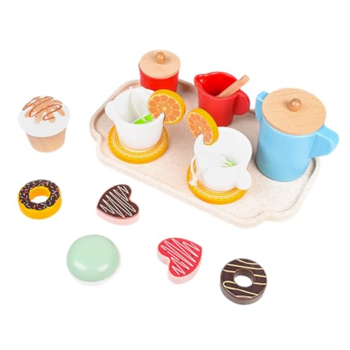 Toyvian Teeset Kinder Spielzeug Holz Holzspielzeug Nachmittagstee Set 1 Set Mit Üßen Desserts Und Kuchen Für Rollenspiele Simuliertes Teeservice Für Ab 3 Jahren Ideales Für Ädchen Und Jungen von Toyvian