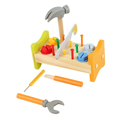 Toyvian Holzspielzeug Werkzeugkoffer Für 1 Set Mit Hammer Schrauben Und Montagewerkzeugen Pädagogisches Für Kleinkinder Alter 3+ Jahre von Toyvian