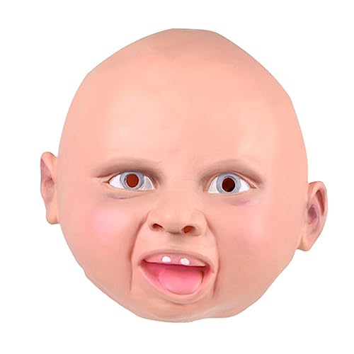 Toyvian Kinderkopf Menschliche Kopfmasken Halloween-kostüme Für Frauen Halloween- Aus Menschlicher Haut Halloween- Mit Menschlichem Gesicht Menschlicher Kopf Baby Haube von Toyvian