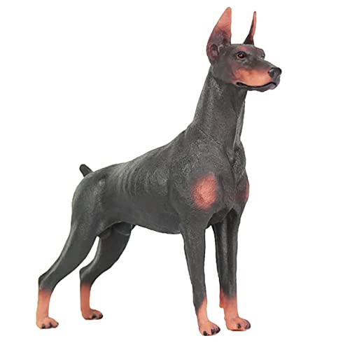 Toyvian Realistische Dobermann Stofftier Spielzeug Hund Figur Für Kinder Simulation Tier Modell Pädagogisches Haustier von Toyvian