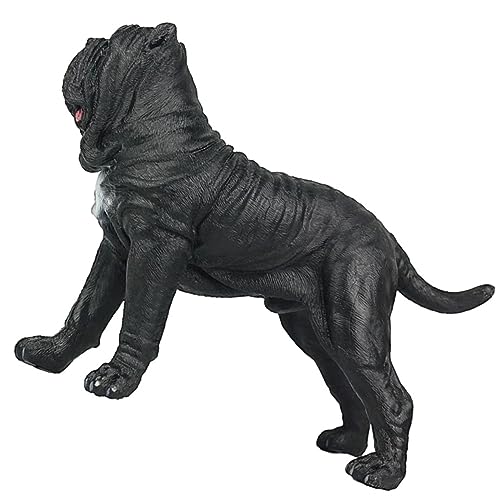 Toyvian Hundeschmuck simuliertes Hundemodell Plüsch Kleinkinder Haustier kinderzimmer zubehör Toys kinderknallzeug Indoor-Tiermodell Hundestatue für Plastik Black von Toyvian