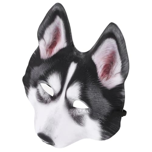 Toyvian Husky-Maske Cosplay-Maske Tierkopf Maske halloween masken Realistische Hundemaske Hunde-Gesichtsmaske Halloween-Hundekostüm Halloween-Maskerade-Maske weiße Halloween-Maske Eva Grey von Toyvian