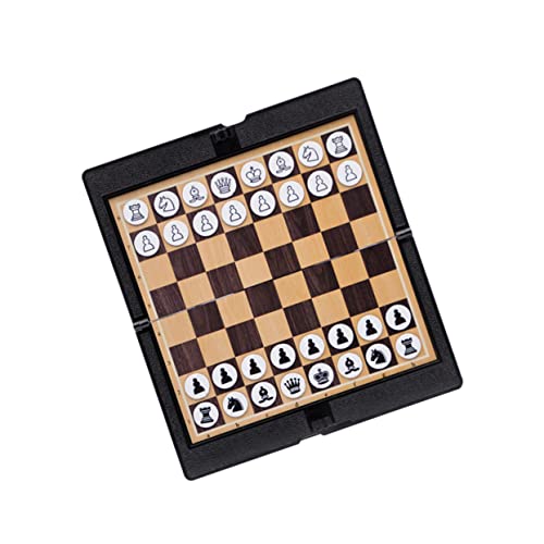 Toyvian Internationale Entwürfe Dame Schach magnetisches Schach Geldbörse Taschenuhrgehäuse Klappbares Schachbrett Brieftaschenprüfer Kinder-Kits Internationale Dame magnetische Dame Black von Toyvian