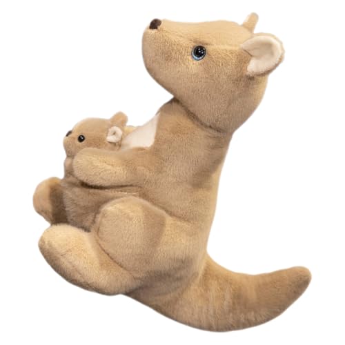 Toyvian Känguru-Spielzeug Plüschtiere tierischer Plüsch tierische Plüschpuppen Tiere Spielzeug Känguru gefüllt Tiere Plüschpuppe tierisches Plüschtier Tierpuppe PP Baumwolle Khaki von Toyvian