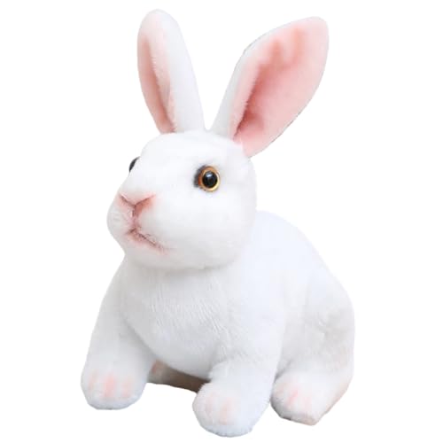 Toyvian Kaninchen Plüschtier für Neugeborene Hase tragen Welpe Babyspielzeug Puppe Animal Toys Tier Kuscheltiere für Babys Plüschtier für Mädchen PP Baumwolle Weiß von Toyvian