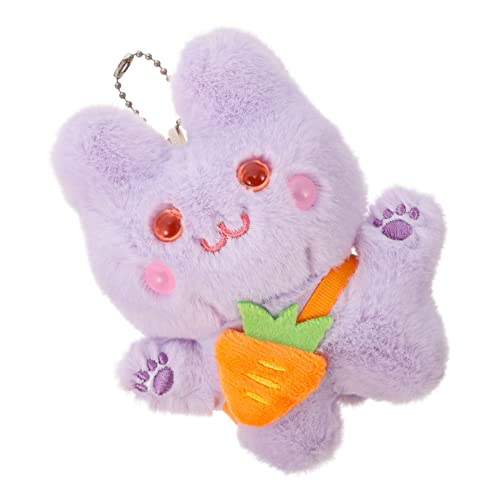 Toyvian Karotten-Rucksackhase süße Tragetasche Weihnachtselchpuppe Hasen anhänger hasenanhänger Damen-geldbörsen Dekoration Kawaii Stoffhasen entzückender Schlüsselanhänger Plüsch Violett von Toyvian