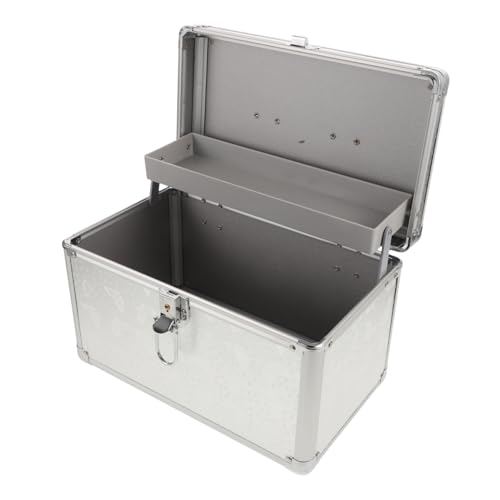 Toyvian Kasten magische handgepäckkoffer handgepackkoffer transportbox werkzeugorganizer handhaben Werkzeuge tragen Koffer Werkzeug-Organizer Aluminiumlegierung Silver von Toyvian