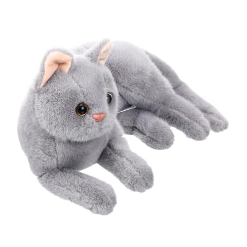 Toyvian Katzenspielzeug große Kuscheltiere weiche Stofftierpuppe gefüllte Katzenpuppe Stofftiere Plüschtiere katzenkissen Katzen plüschtier kleine Stoffkatze Katze ausgestopfte Tiere Grey von Toyvian