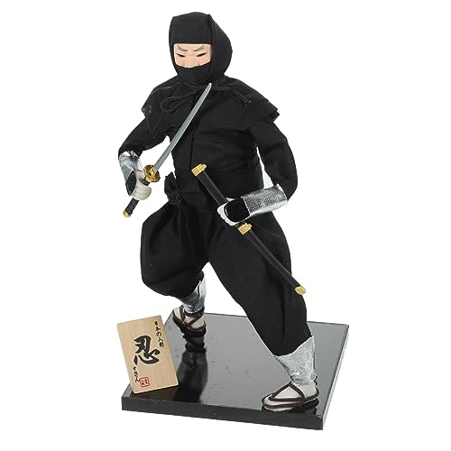 Toyvian Kimono-Puppe Japanische Sammlerpuppe Ninja-actionfigur Desktop-Ninja-Ornament Japanische Wohnkultur Desktop-Ninja-Puppe Ninja-Statue Samurai-Statue Zubehör Haushalt Baumwollfaden von Toyvian