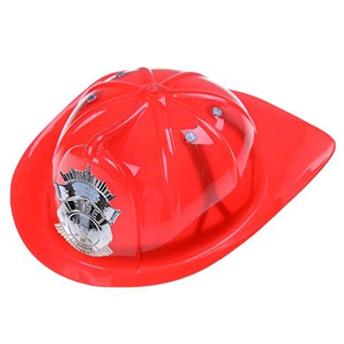 Toyvian Kinder Feuerwehrhut Feuerschutzhut Spielzeug Kunststoff Rollenspiel Sicherheitshelm Spielzeug Cosplay Performance Requisiten Kleidung Zubehör für Kinder spielen (rot) von Toyvian