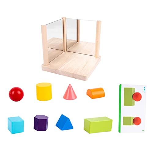 Toyvian Kinderspielzeug 1 Satz Spiegelbausteine ​​Spielzeugsteine ​​Für Kinder Pädagogisches Montessori-Spielzeug Kinder Geometrie Spielzeug Kind Holzbildfüller Kinder Bausteine von Toyvian