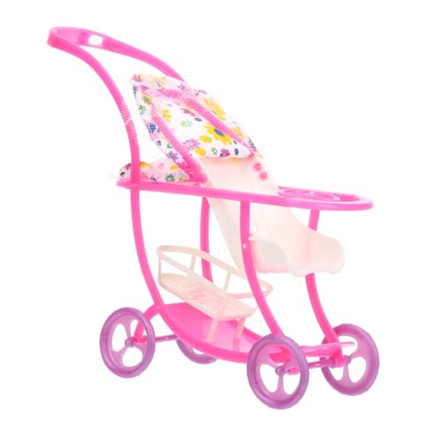 Toyvian Kinderwagen Puppenwagen-Spielzeug Mini-aufbewahrungswagen Puppenwagen Spielzeugpuppenwagen Puppenwagen Für Babys Puppenwagen Spielen Simulationspuppenwagen Rosa Stoff von Toyvian