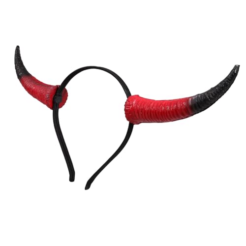 Toyvian Klaue Stirnband Schafshorn Kopfbedeckung Aus Horn Cosplay-haarreifen Kostüm Hörner Schafhörner Cosplay Hörner Stirnband Halloween-horn-stirnband Stirnband Aus Horn Pu、abs Rot von Toyvian