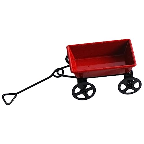 Toyvian Kleiner Anhänger Pflanzen roter Mini Organisatoren und Aufbewahrung Bausatz puppenwagen kinderspielzeug Auto kleine Desktop-Dekoration Warenkorb-Desktop-Dekoration Eisen von Toyvian