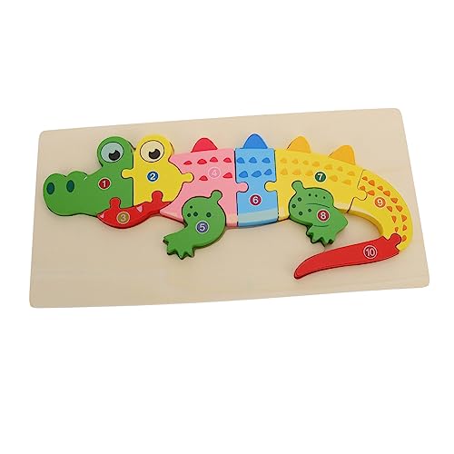 Toyvian Kognitives dreidimensionales Puzzle Puzzle rätselbuch Toys Bausteine ​​für Krokodil Puzzle- für tierisches 3D-Puzzle- hölzern von Toyvian